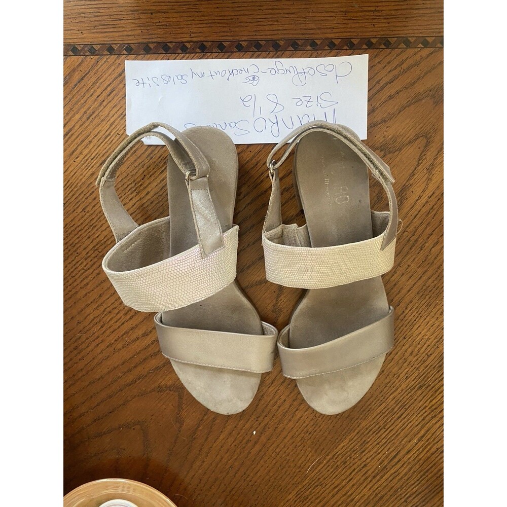 Munro Shoes Pearl Lizard Kristal Leather Sandal Women Size 8.5